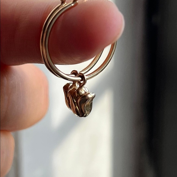 14k gold Tulip Dangle Earrings - Picture 5 of 8